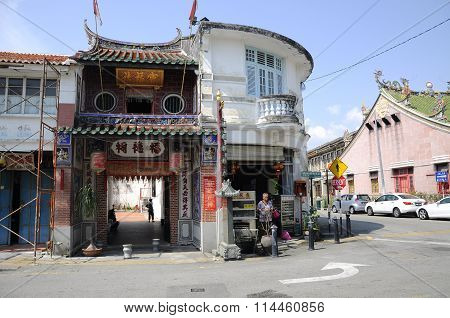 View of Lebuh Armenian or Armenian Street at Penang, Malaysia.