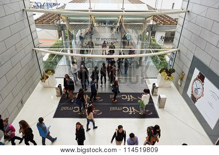 HONG KONG - DECEMBER 25, 2015: inside ifc mall. The International Finance Centre, branded as 