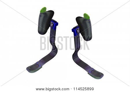 prosthetic leg on the white background 
