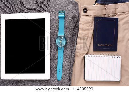 Urban Outfit Of Traveler, Student Or Young Man