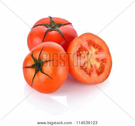 Red Tomato On White Background