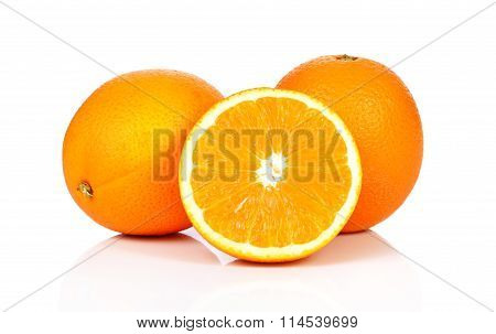 Sweet Orange Fruit On White Background