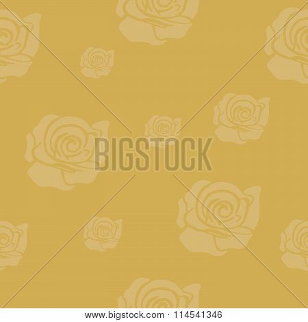 Gold seamless roses pattern