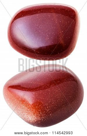 Two Goldstones From Artificial Aventurine Gemstone