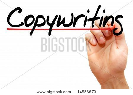 Hand Writing Copywriting, Business Concept