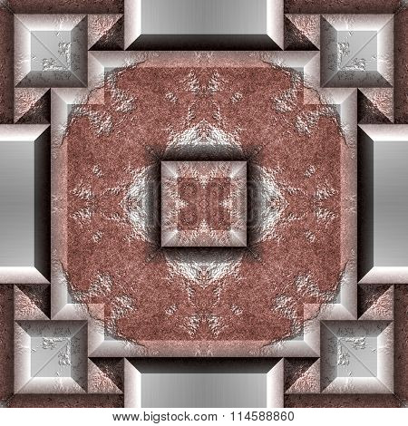 Kaleidoscope rusted iron plates. Rusty steel plates. Iron defense