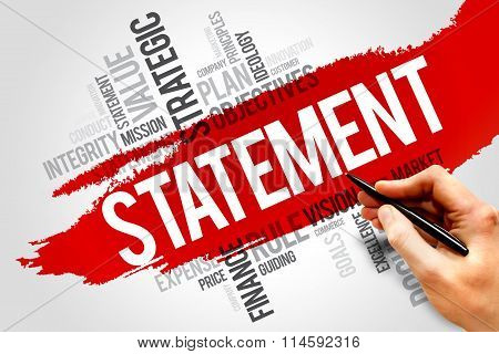 Statement word cloud business concept, presentation background