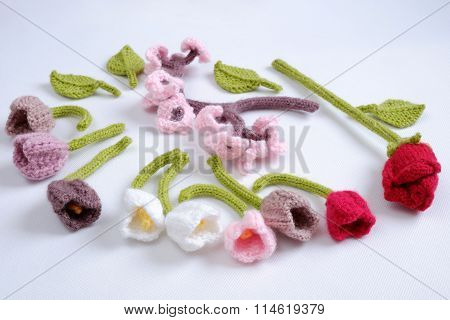 Spring Flower, Handmade Tulip, Diy, Knit