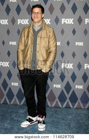LOS ANGELES - JAN 15:  Andy Samberg at the FOX Winter TCA 2016 All-Star Party at the Langham Huntington Hotel on January 15, 2016 in Pasadena, CA