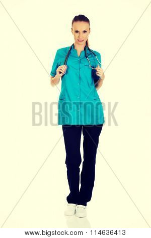 Smiling woman doctor.