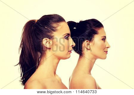Two sisters with make up.