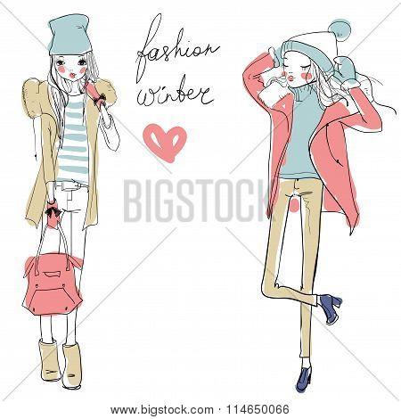 cute cartoon girls