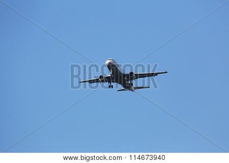 ZAGREB, CROATIA - JUNE 10: Airbus A320, registration D-AIPW of Germanwings landing on Zagreb Airport Pleso on June 10, 2015.