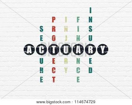 Insurance concept: Actuary in Crossword Puzzle