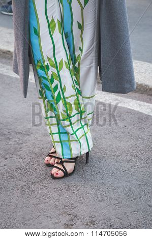 Detail Of Shoes Outside Jil Sander Fashion Show Building For Milan Men's Fashion Week 2016