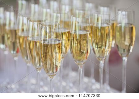 Glasses Of Champagne On The Table