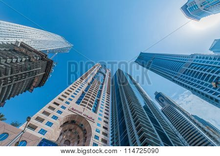 Dubai - JANUARY 10, 2015: The Marriot Hotel on January 10 in UAE, Dubai. Marriot Hotel is popular 5-star hotel.