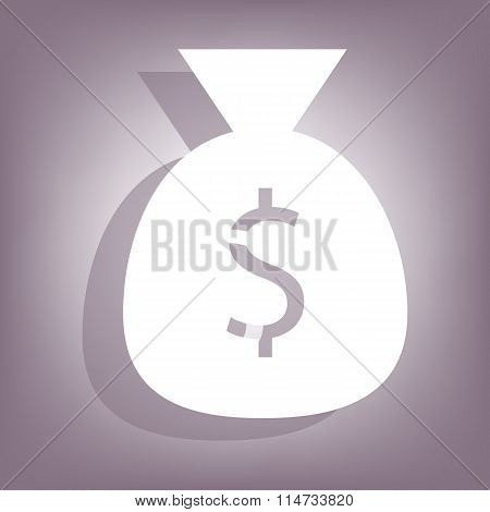 Money bag icon with shadow