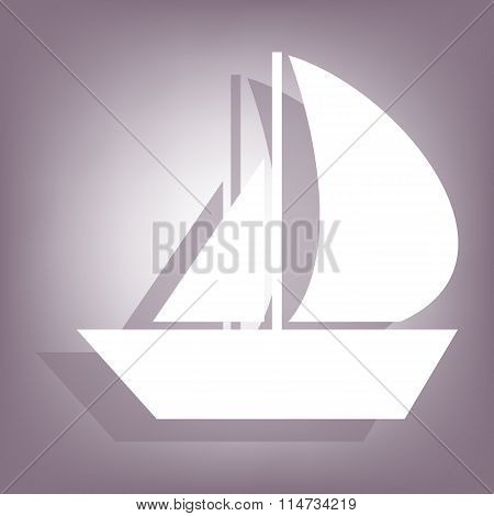 Sail Boat icon with shadow