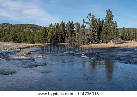 Firehole River at the Biscuit Basin in Yellowstone National Park