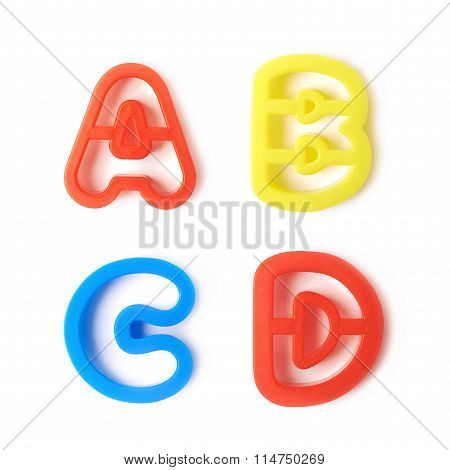 Set of plastic form letters isolated
