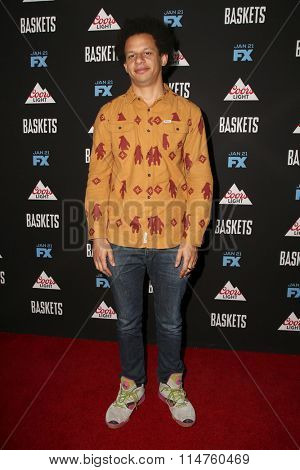 vLOS ANGELES - JAN 14:  Eric Andre at the Baskets Red Carpet Event at the Pacific Design Center on January 14, 2016 in West Hollywood, CA