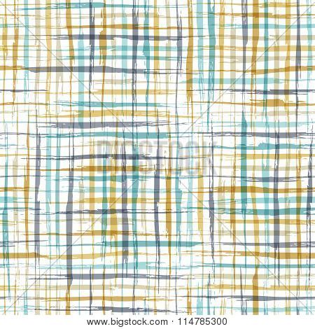 Vector Seamless Pattern Of Checkered Brush Strokes.