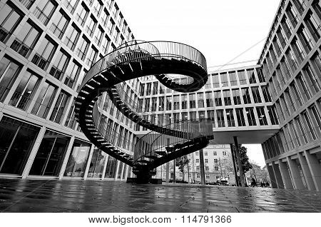 Munich, Germany - October 30 :endless Steel Stairway In Munich Designed By Olafur Eliasson