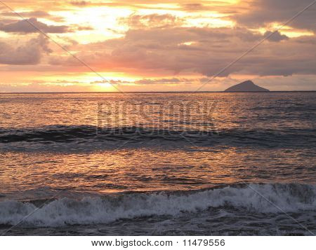 Il tramonto sulla spiaggia