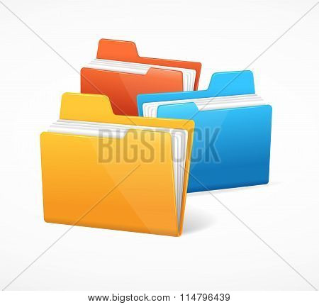File Folder Colorful Set. Vector