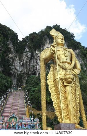 Statue of hindu god Muragan at Batu caves, Kuala-Lumpur