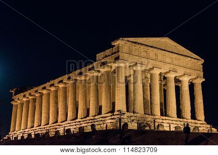 Temples In Agrigento Night In Sicily - Italy
