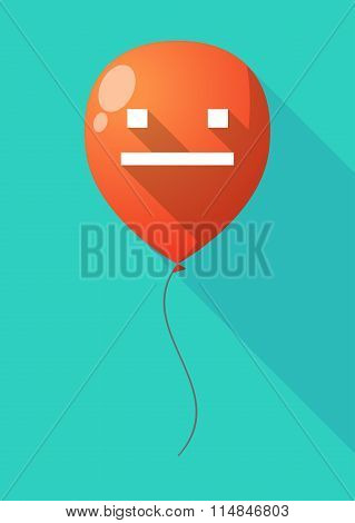Long Shadow Balloon With A Emotionless Text Face