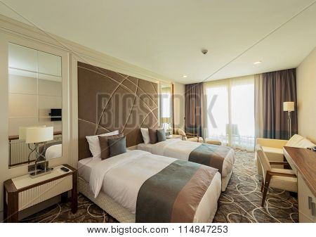 Hotel room with modern interior