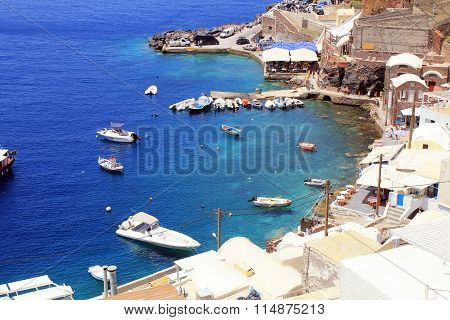 Beautiful Amoudi Bay, Santorini Island, Greece.