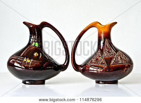 Vintage Ceramic Pair In Retro Style