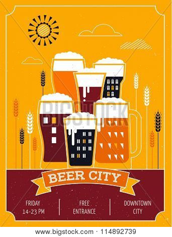 Beer festival in the city, event poster