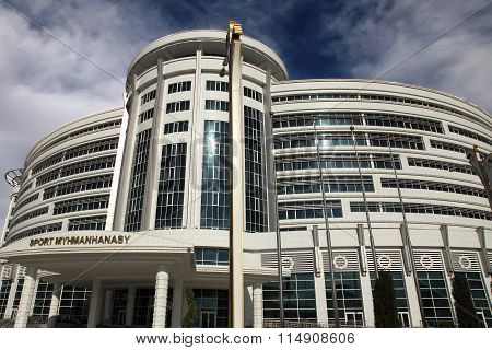 Ashgabat, Turkmenistan - October 20, 2015:  Part Of The Sport Complex.  5 Th Asian Indoor Games