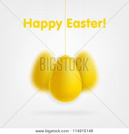 Golden eggs set isolated on white background.