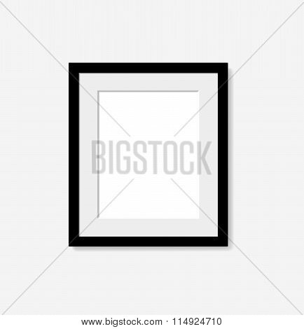 Realistic Black Frame With Passepartout. Vector Eps10 Illustrati