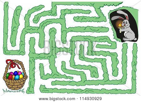Maze Bunny And Easter Eggs