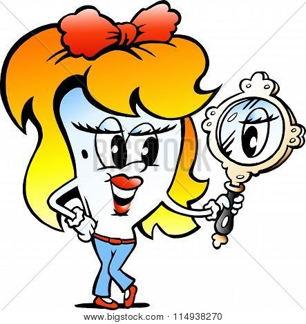 Vector Cartoon Illustration Of A Cute Girl Editor Paper Mascot