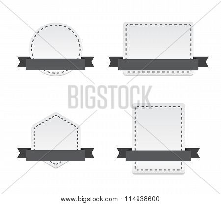 Blank Banners with Ribbon - Isolated Vector Illustration