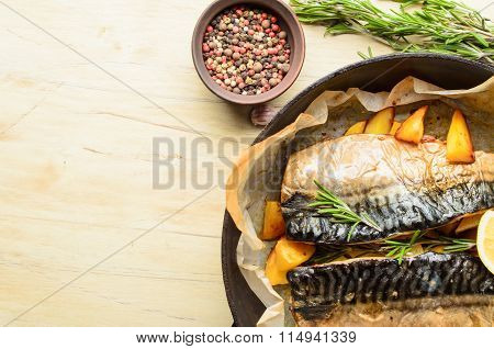 Baked fish mackerel