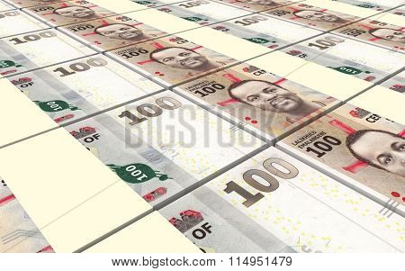 Swazi emalangeni bills stacked background. Computer generated 3D photo rendering.