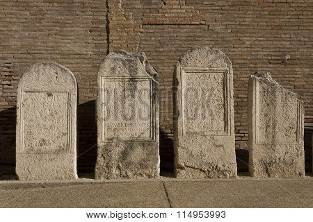 Stones Inside The Diocletian Baths In Rome