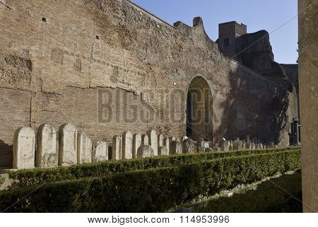 Garden Of The Diocletian Baths In Rome