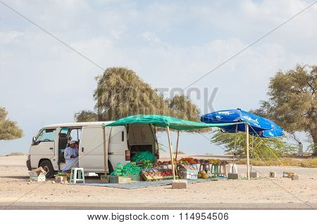 Fruit And Vegetables Vendor In Muscat, Oman