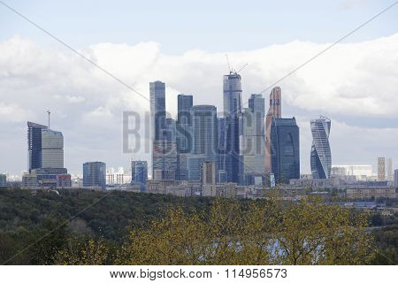 View From Vorobyovy Hills On The Moscow-city