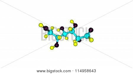 Glucose molecular structure isolated on white